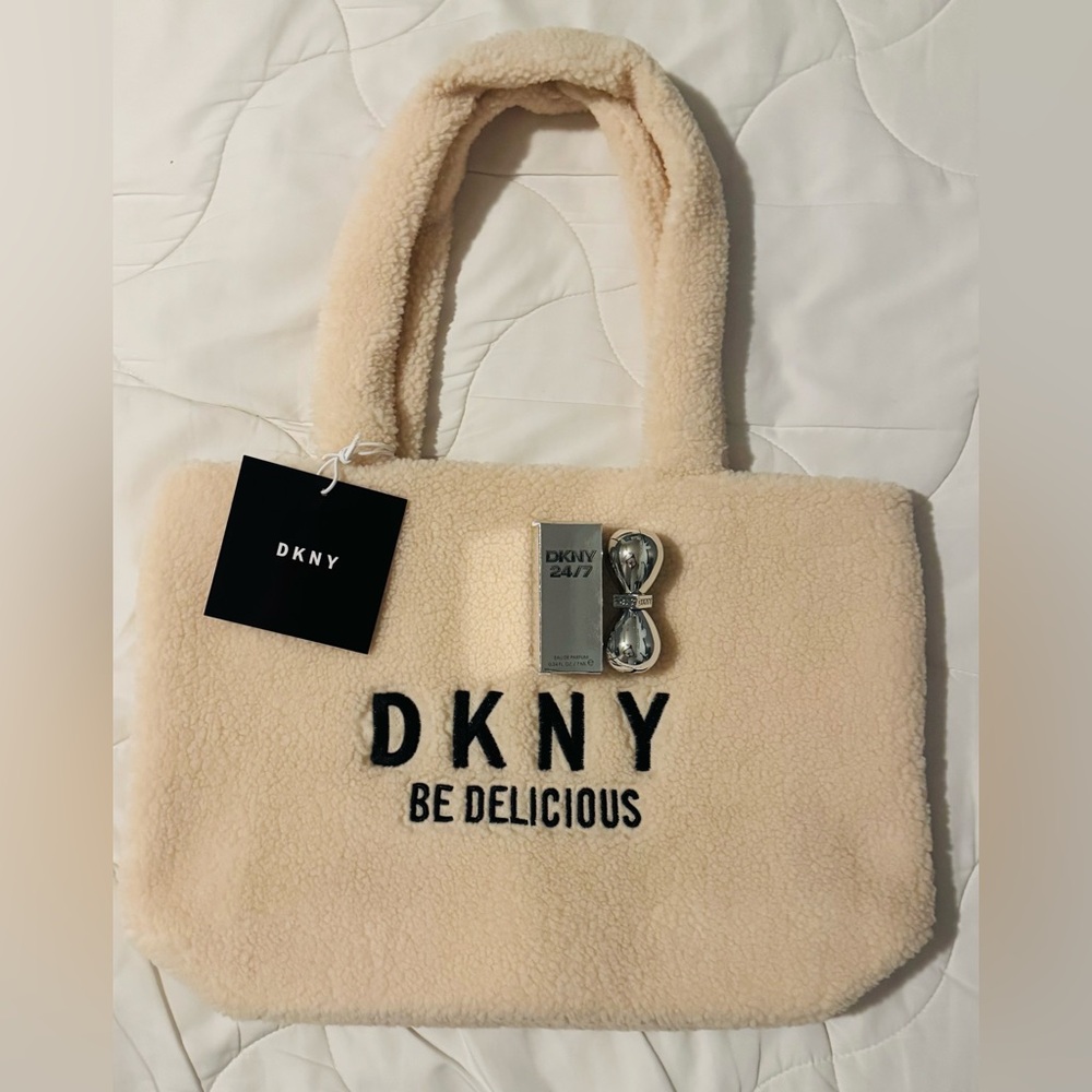DKNY Beige Fleece Tote
